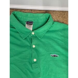 Patagonia Polo Shirt Mens XL Green  Organic Cotton Gropcore Golf Casual Preppy